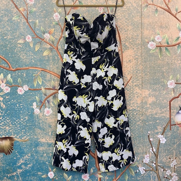 Miss Selfridge Black, Yellow, & White Floral Jumpsuit - Picture 2 of 8